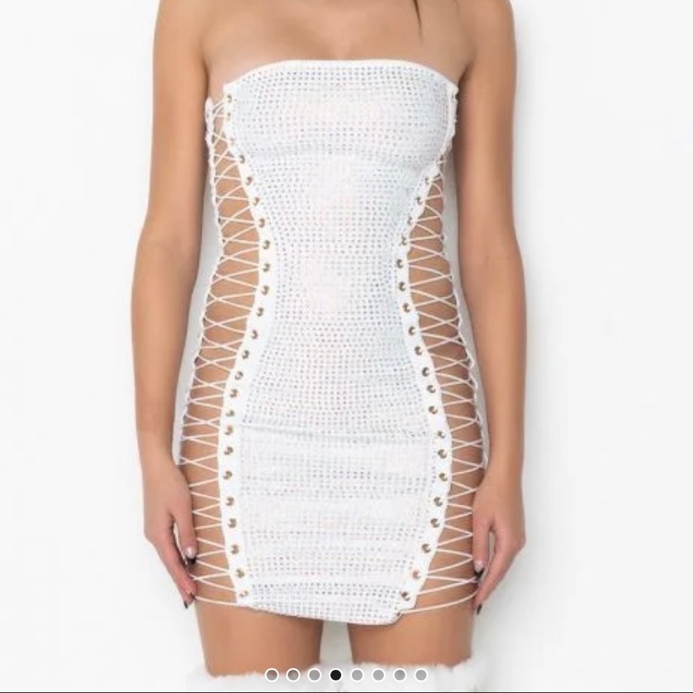 Akira White Rhinestone Dress